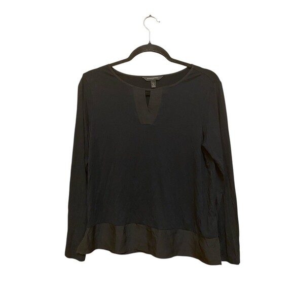 Banana Republic Tops - Banana Republic Women's black long-sleeve blouse V-neck and ruffle hem Size/ SP